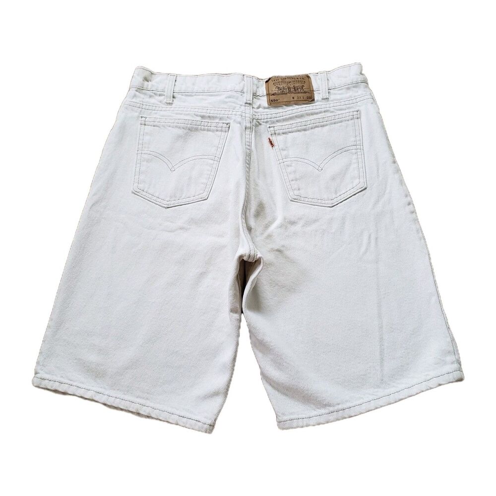 Vintage 90s Levi's 550 Orange Tab Sz 33(FITS 32) USA Made 10.5" White Shorts 94